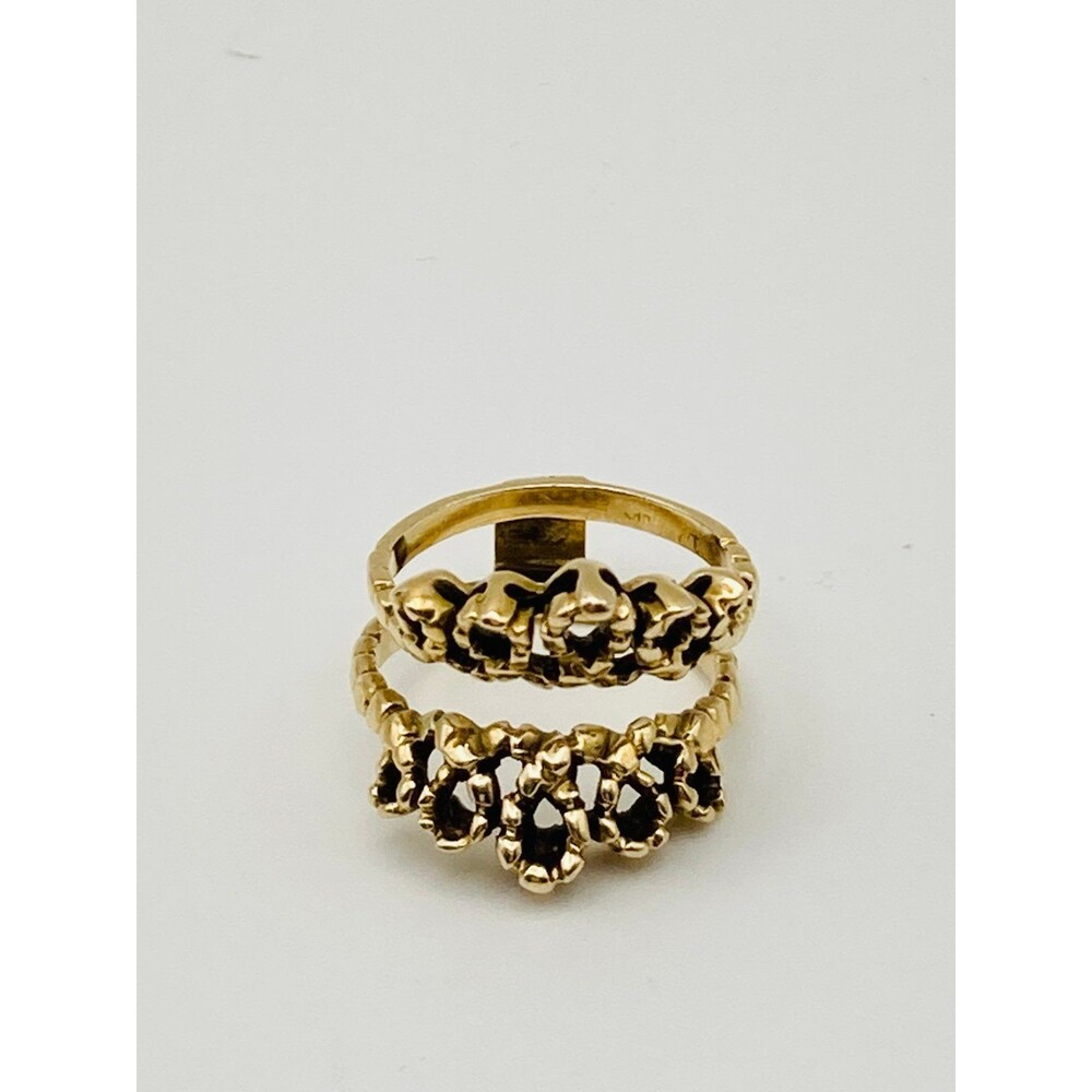 Vintage 14kt solid yellow gold crown band Ring